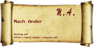 Mach Andor névjegykártya