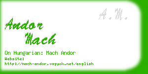 andor mach business card
